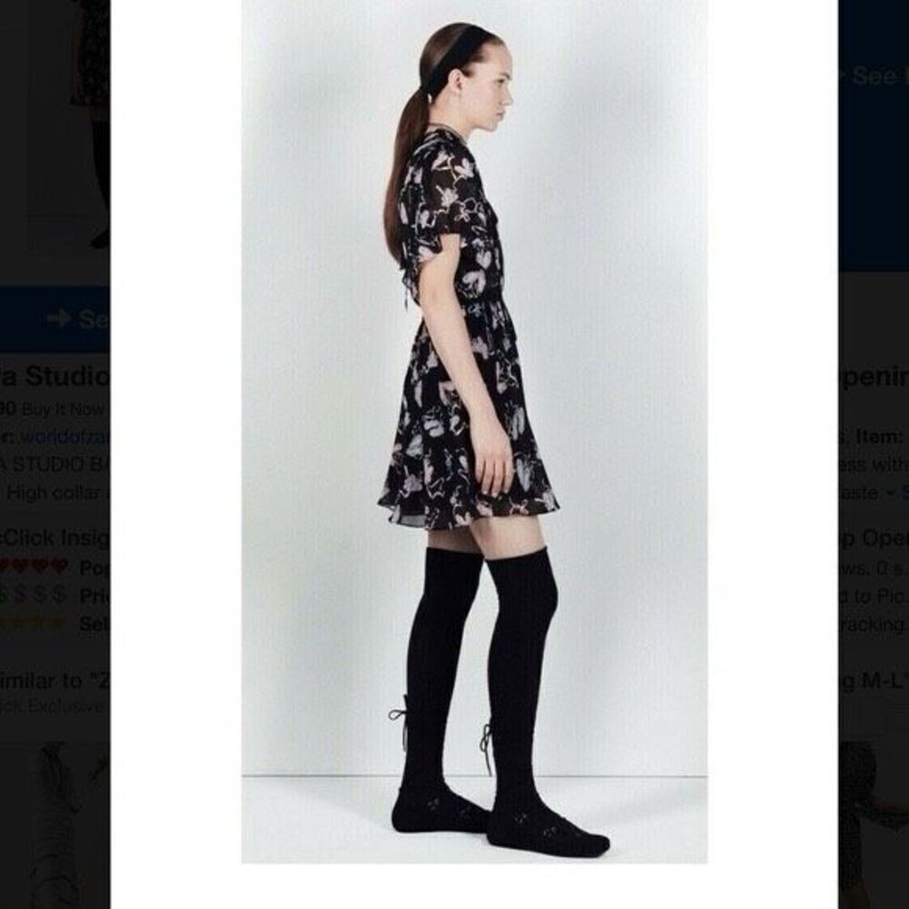 ✨ZARA STUDIO BALLET PRINT RUFFLE SZ XS/S DRESS✨ - Picture 2 of 11